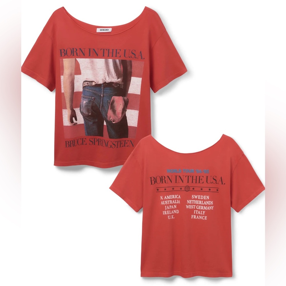 Daydreamer Bruce Springsteen Americana Off-The-Shoulder Tee